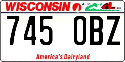 WI license plate 745OBZ