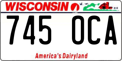WI license plate 745OCA