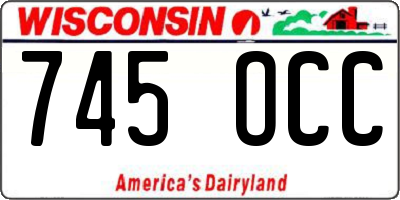 WI license plate 745OCC