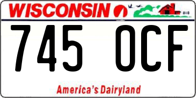 WI license plate 745OCF