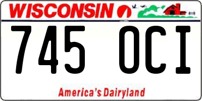 WI license plate 745OCI
