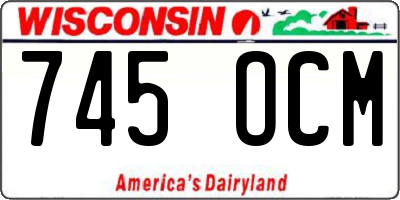 WI license plate 745OCM