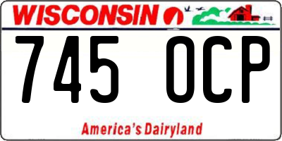 WI license plate 745OCP