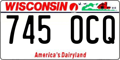 WI license plate 745OCQ