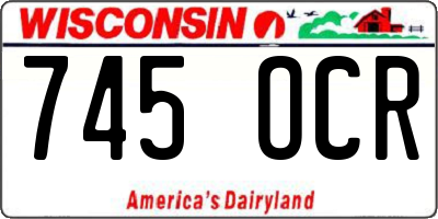 WI license plate 745OCR