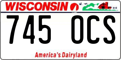 WI license plate 745OCS