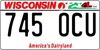 WI license plate 745OCU