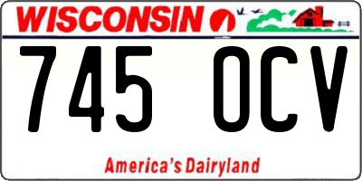 WI license plate 745OCV