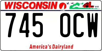 WI license plate 745OCW