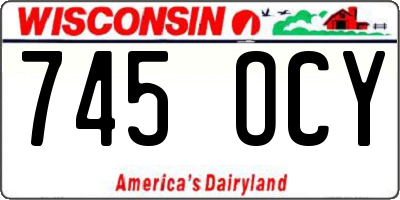 WI license plate 745OCY