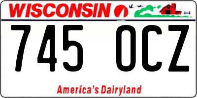 WI license plate 745OCZ