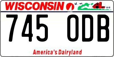 WI license plate 745ODB