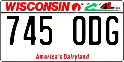 WI license plate 745ODG