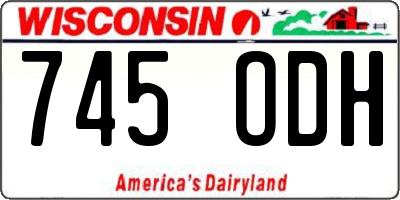 WI license plate 745ODH