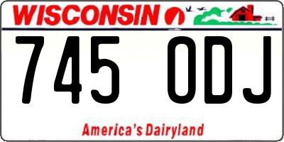 WI license plate 745ODJ