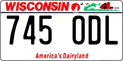 WI license plate 745ODL