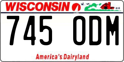 WI license plate 745ODM