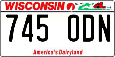 WI license plate 745ODN