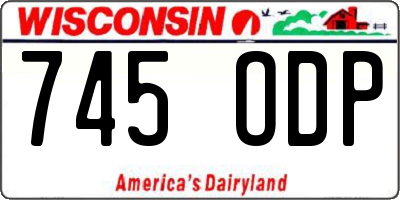 WI license plate 745ODP
