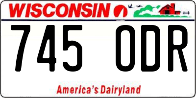 WI license plate 745ODR