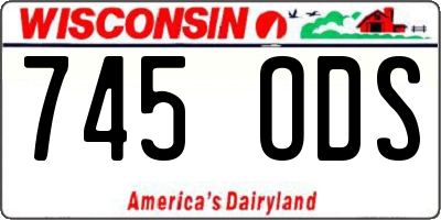 WI license plate 745ODS