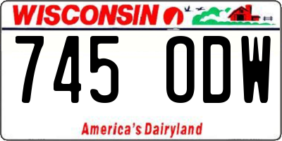 WI license plate 745ODW