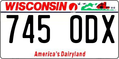 WI license plate 745ODX