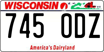 WI license plate 745ODZ