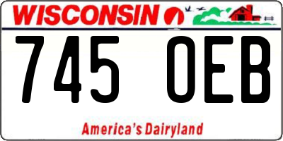 WI license plate 745OEB