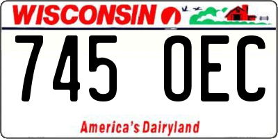 WI license plate 745OEC