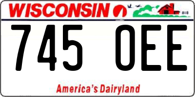 WI license plate 745OEE