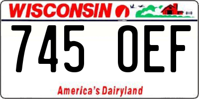 WI license plate 745OEF