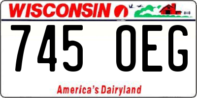 WI license plate 745OEG