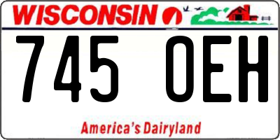 WI license plate 745OEH