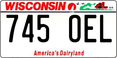 WI license plate 745OEL