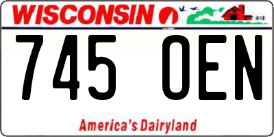 WI license plate 745OEN