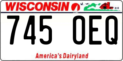 WI license plate 745OEQ