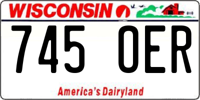 WI license plate 745OER