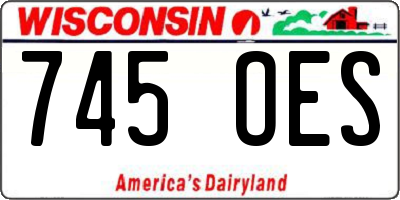 WI license plate 745OES