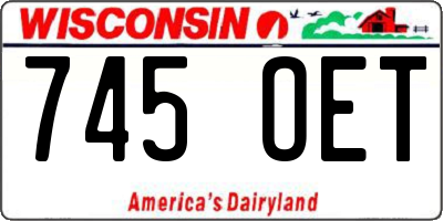 WI license plate 745OET