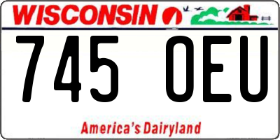 WI license plate 745OEU