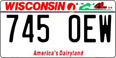 WI license plate 745OEW