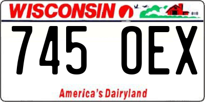 WI license plate 745OEX