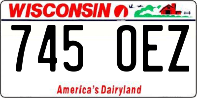 WI license plate 745OEZ