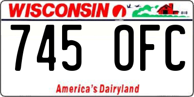 WI license plate 745OFC
