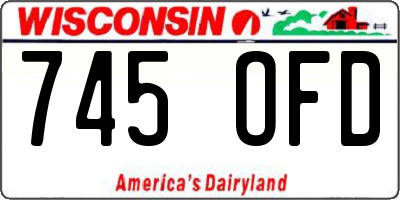 WI license plate 745OFD