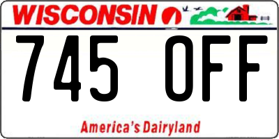 WI license plate 745OFF