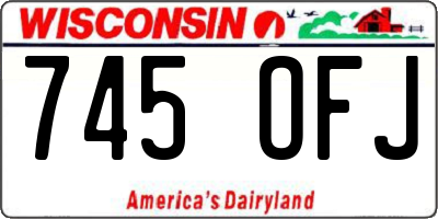 WI license plate 745OFJ