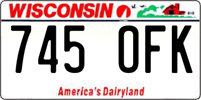 WI license plate 745OFK