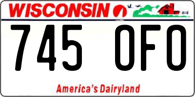 WI license plate 745OFO